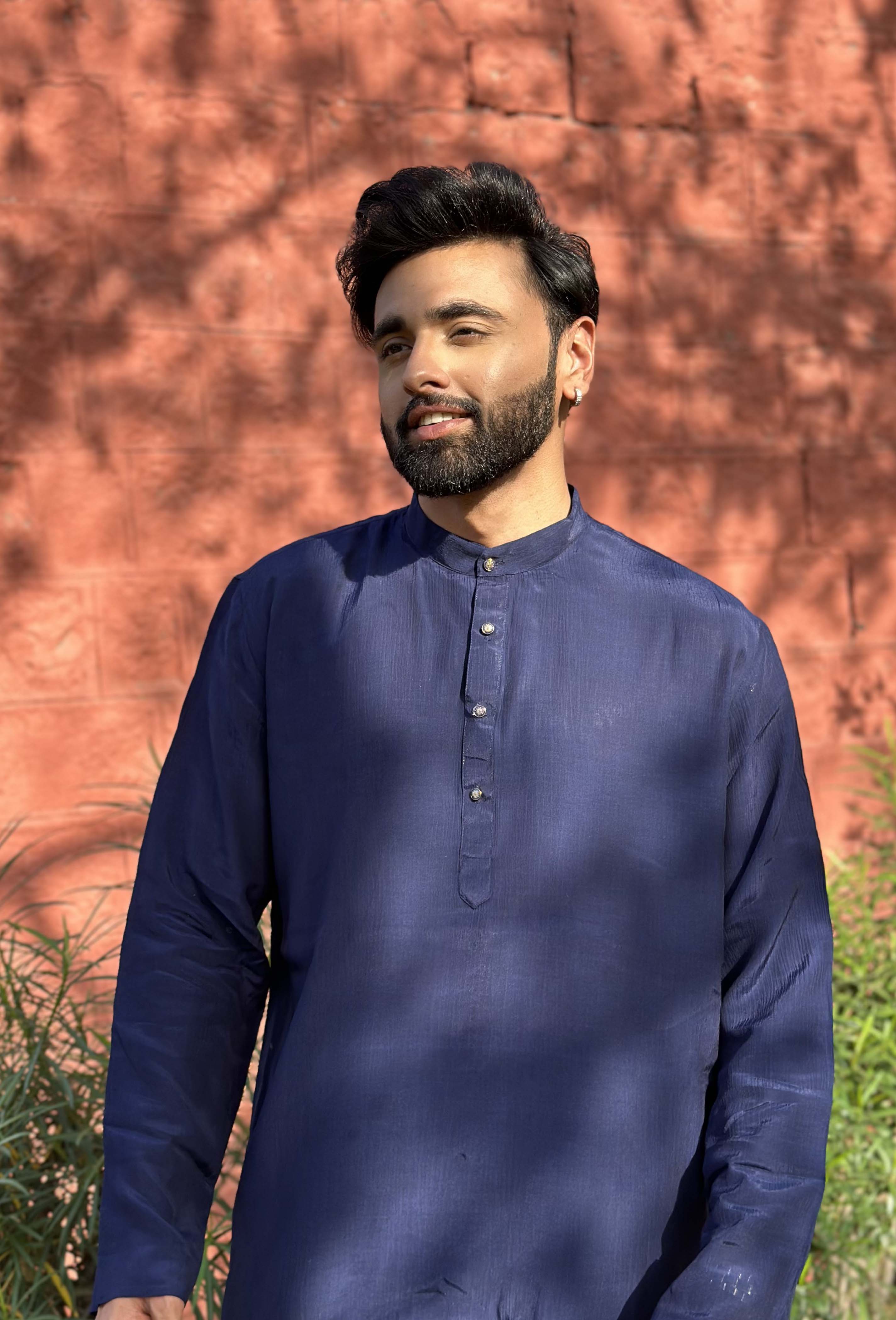 Navy Blue Short Kurta